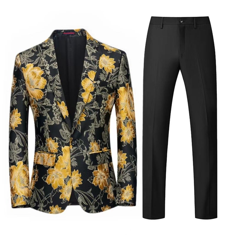 main push Korean slim suit suit AliExpress solid color business casual stretch suit - Image 1