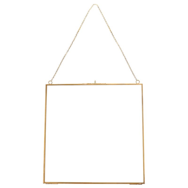 Gold 24x24cm Glass Specimen Display Frame For Preserved Plants And Floral Decor - Image 2