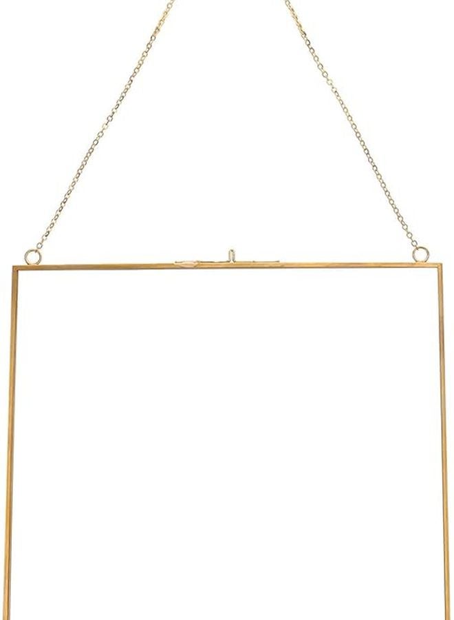 Gold 24x24cm Glass Specimen Display Frame For Preserved Plants And Floral Decor - Image 1