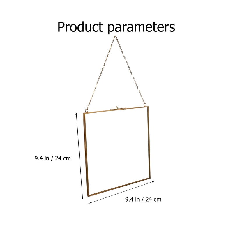 Gold 24x24cm Glass Specimen Display Frame For Preserved Plants And Floral Decor - Image 3
