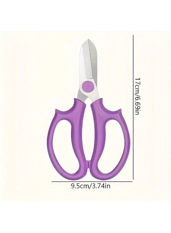 Blue Stainless Steel Garden Scissors Wide Blade Manual for Floral Arrangements and Pruning - Image 4