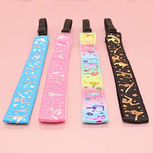 FROG SAC 4 Gymnastics Headbands for Girls, Adjustable No Slip Stretch Elastic Sport Head Band for Kids, Thin Fabric Hair Accessories - Image 3