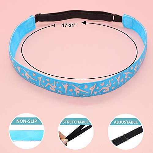 FROG SAC 4 Gymnastics Headbands for Girls, Adjustable No Slip Stretch Elastic Sport Head Band for Kids, Thin Fabric Hair Accessories - Image 4