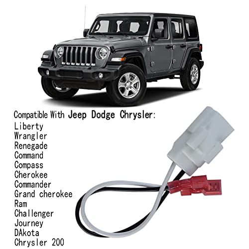 VKVXCLON 72-6514 Speaker Adapter Wire Harness Compatible with Dodge Chrysler Town & Country Dakota Ram Wrangler Car Front and Rear Door Speaker Wiring Harness Speaker Connector (4Pcs) - Image 3