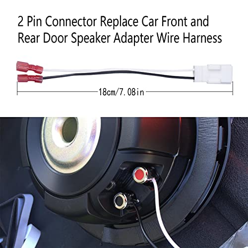 VKVXCLON 72-6514 Speaker Adapter Wire Harness Compatible with Dodge Chrysler Town & Country Dakota Ram Wrangler Car Front and Rear Door Speaker Wiring Harness Speaker Connector (4Pcs) - Image 4