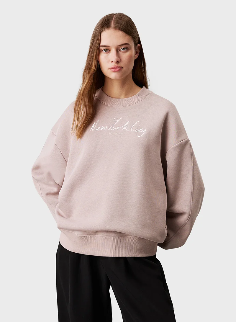 Calvin Klein Jeans Embroidered NYC Relaxed Sweatshirt