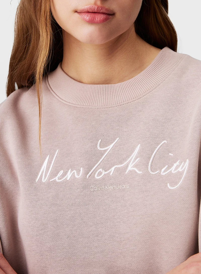 Calvin Klein Jeans Embroidered NYC Relaxed Sweatshirt