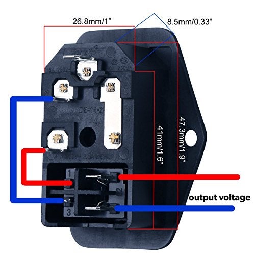 URBEST Inlet Module Plug 5A Fuse Switch Male Power Socket 10A 250V 3 Pin IEC320 C14 - Image 4