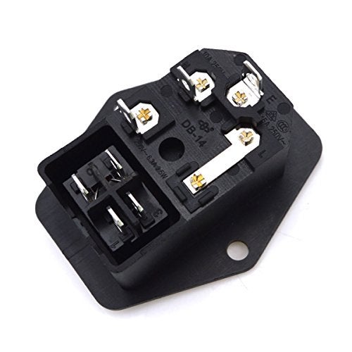 URBEST Inlet Module Plug 5A Fuse Switch Male Power Socket 10A 250V 3 Pin IEC320 C14 - Image 3