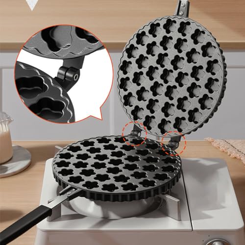 NSXAYIWE Bubble Waffle Maker, Star Pattern Nonstick Double Side Hong Kong Egg Waffler Iron, 360° Rotating Portable Egg Waffle Maker for Household Kitchen, Ready in under 5 Minutes - Image 5