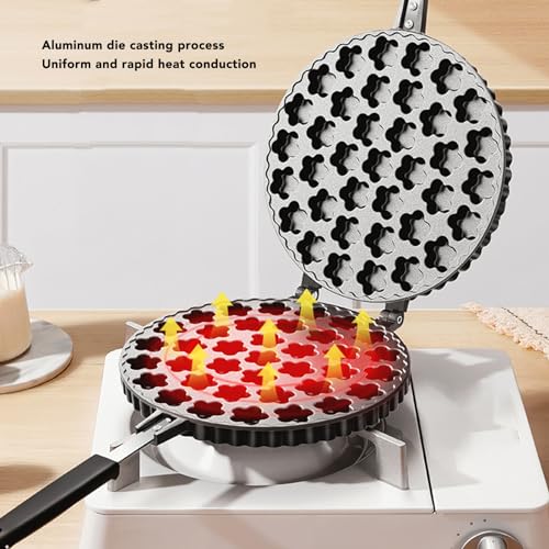 NSXAYIWE Bubble Waffle Maker, Star Pattern Nonstick Double Side Hong Kong Egg Waffler Iron, 360° Rotating Portable Egg Waffle Maker for Household Kitchen, Ready in under 5 Minutes - Image 3