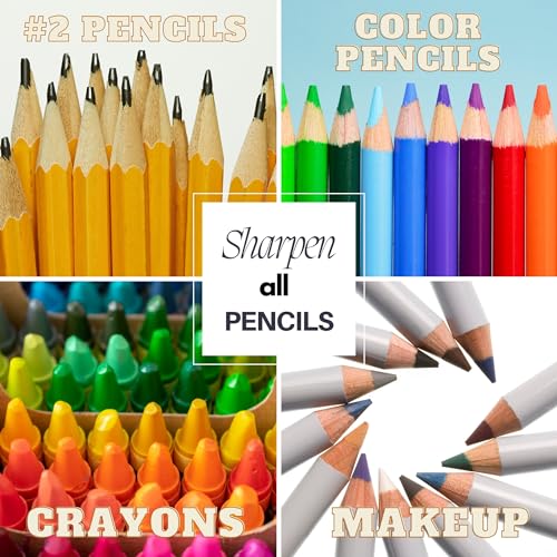 Iconikal 12-Pack Manual Pencil Sharpener, Rubber Grip, Dual Holes for Standard & Jumbo Pencils, 6 Vibrant Colors, School & Office Supplies, Bulk Pack - Image 2