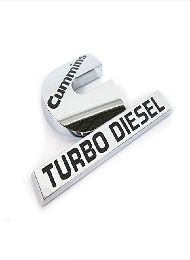 Yoaoo 2Pack Compatible with Cummins Turbo Emblem Badge High Output 2500 3500 Emblem Glossy Chrome 4.5" by 2.9" inches - Image 3