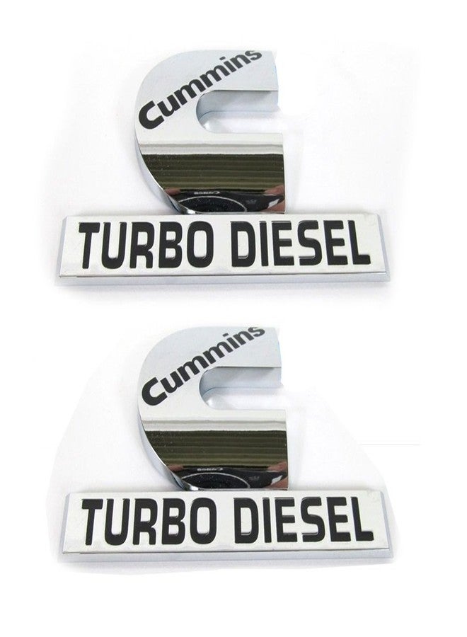 Yoaoo 2Pack Compatible with Cummins Turbo Emblem Badge High Output 2500 3500 Emblem Glossy Chrome 4.5" by 2.9" inches - Image 1