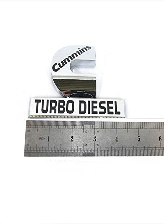 Yoaoo 2Pack Compatible with Cummins Turbo Emblem Badge High Output 2500 3500 Emblem Glossy Chrome 4.5" by 2.9" inches - Image 2