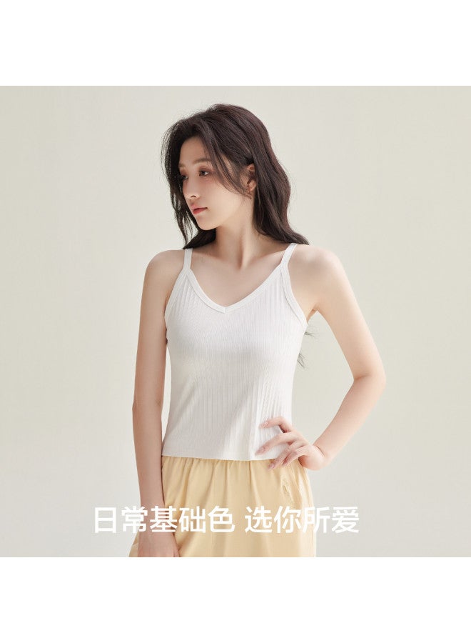 Red Bean V-Neck Vertical Stripe Camisole, Women'S Back, Versatile Sleeveless Top, Can Be Worn As Outerwear Or Layered, Ladies' Tank Top - Image 5