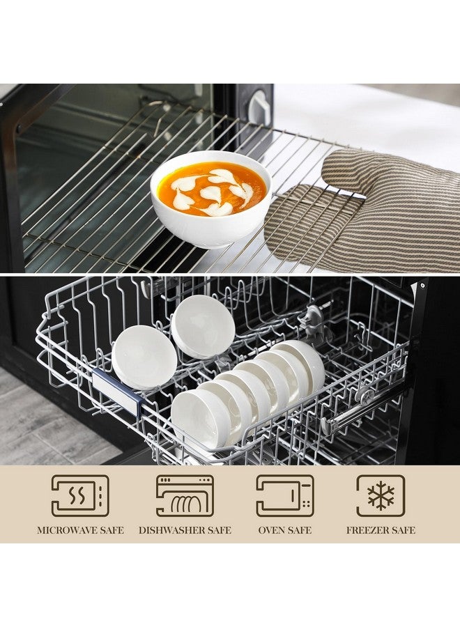 MALACASA 10 OZ Small Bowls Set of 8, Porcelain Ice Cream Compact Bowls for Kitchen, White Ceramic Bowl for Dessert, Snack, Rice, Dishwasher & Microwave Safe, Series REGULAR - Image 4