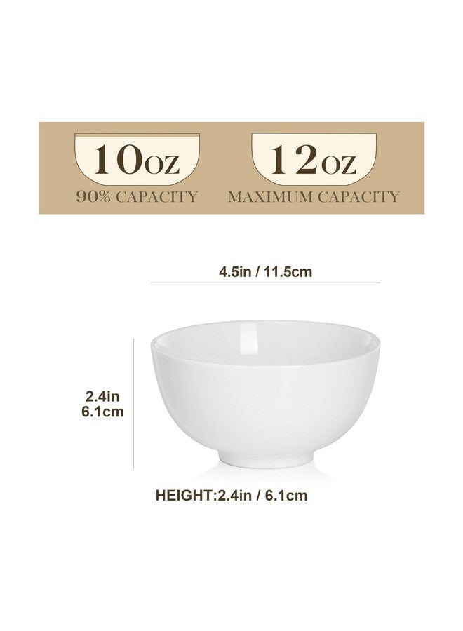 MALACASA 10 OZ Small Bowls Set of 8, Porcelain Ice Cream Compact Bowls for Kitchen, White Ceramic Bowl for Dessert, Snack, Rice, Dishwasher & Microwave Safe, Series REGULAR - Image 2