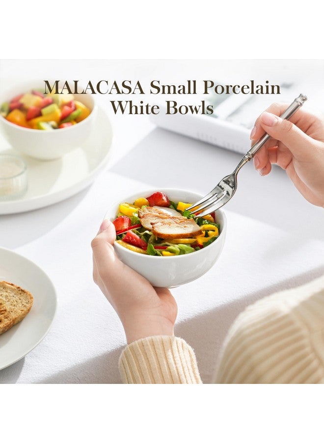 MALACASA 10 OZ Small Bowls Set of 8, Porcelain Ice Cream Compact Bowls for Kitchen, White Ceramic Bowl for Dessert, Snack, Rice, Dishwasher & Microwave Safe, Series REGULAR - Image 5
