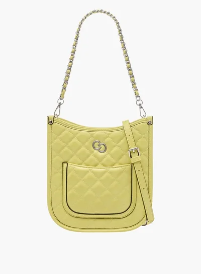 Celeste Women Quilted Shoulder Bag with Zip Closure and Chain Braided Strap
