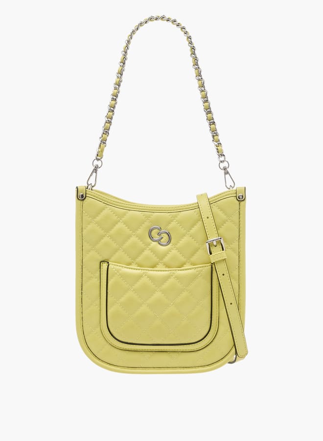 سيليست حقيبة كتف نسائية مبطنة بسحاب وحزام سلسلة مجدول - Image 1