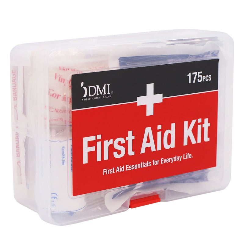 DMI DMI 175Piece First Aid Kit for Minor Injuries Cuts and Scrapes AllPurpose Portable and Convenient Includes Bandages Injury Treatment Dressings and Instruments HSA FSA Eligible 