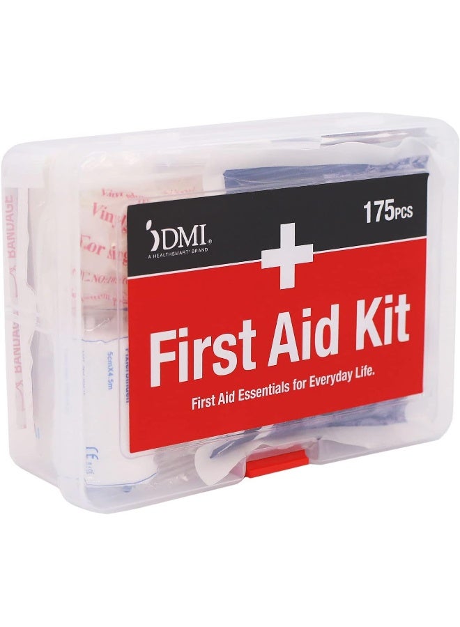 DMI 175-Piece First Aid Kit for Minor Injuries, Cuts and Scrapes, All-Purpose, Portable and Convenient, Includes Bandages, Injury Treatment, Dressings, and Instruments, HSA & FSA Eligible - Image 1
