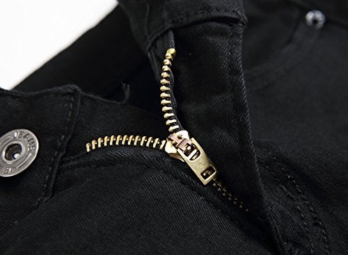 FREDD MARSHALL Boy's Black Slim Fit Skinny Jeans Ripped Elastic Waist Pants with Zipper for Kids,Black,8 Slim - Image 5