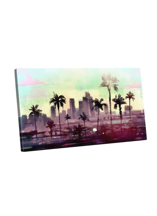 Home Gallery - Canvas Wall Art, Abstract Framed Portrait of palm trees in Los Angeles 120x80cm - Image 1