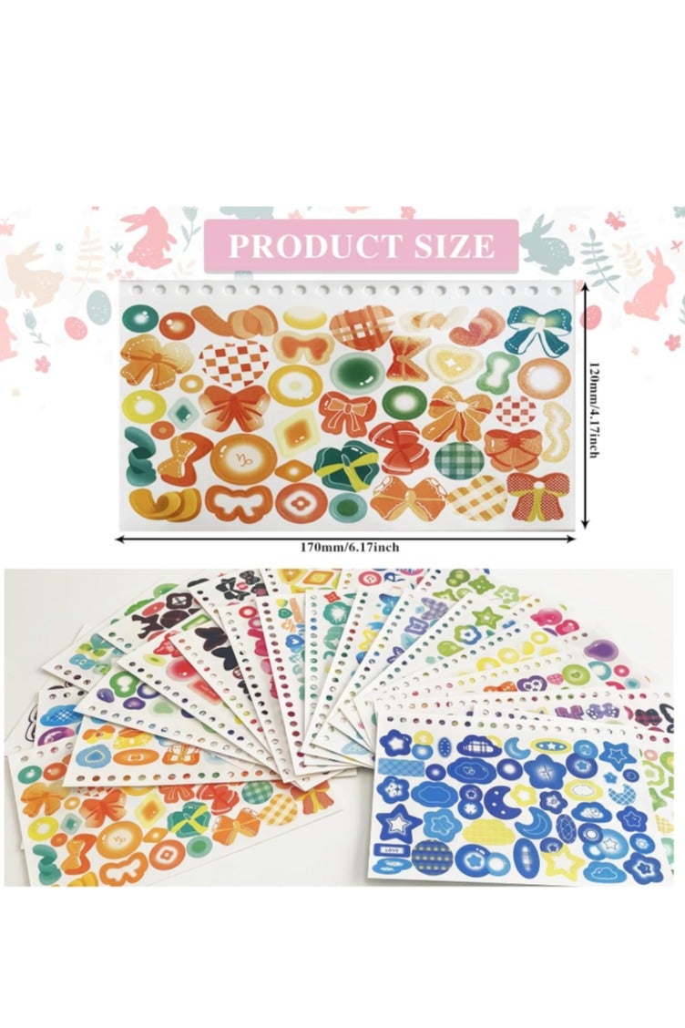2500PCS Kpop Photocard Stickers Book - Glitter, Butterfly, Heart, Ribbons Deco Stickers for Kids, Girls, Boys - Image 2