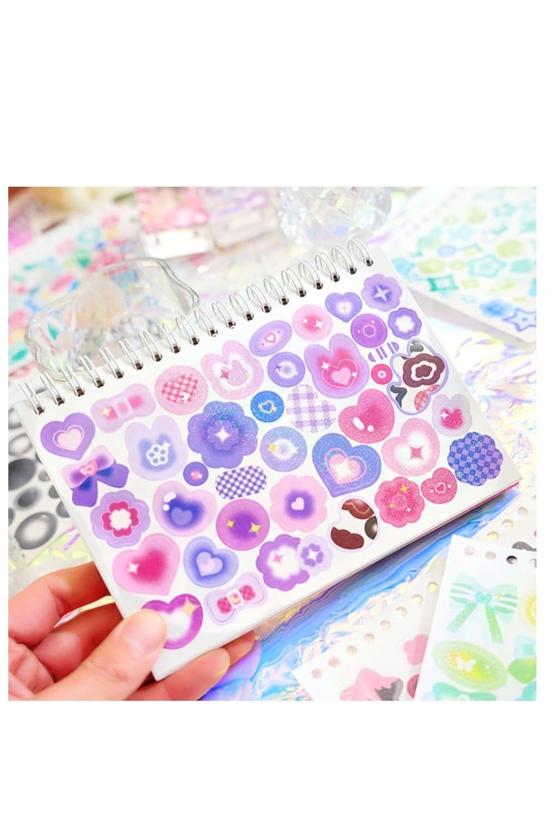 2500PCS Kpop Photocard Stickers Book - Glitter, Butterfly, Heart, Ribbons Deco Stickers for Kids, Girls, Boys - Image 3