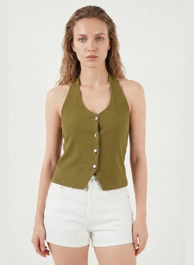 Lela  Lela Fitted Halter Neck Backless Vest Women's Vest 5866515 for Women | Best Price UAE