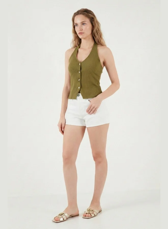 Lela  Lela Fitted Halter Neck Backless Vest Women's Vest 5866515 for Women | Best Price UAE