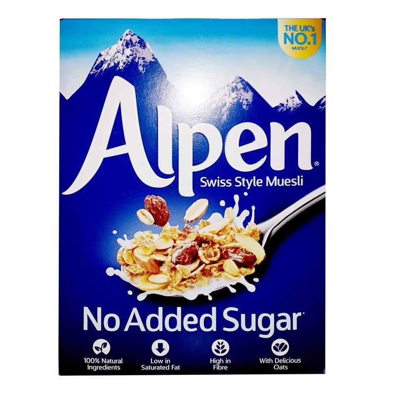 Alpen موسلي ألبن سويس ستايل، بدون سكر مضاف، 550 جرام - Image 2