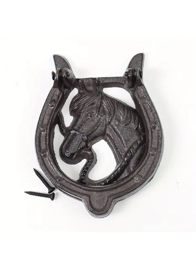 Vintage Black Cast Iron Door Knocker Hinge Pull Handle 6 81 Inch Rustic Hardware - Image 3