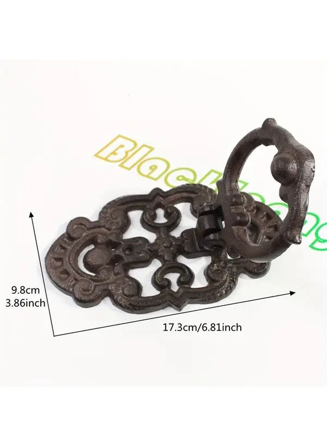 Vintage Black Cast Iron Door Knocker Hinge Pull Handle 6 81 Inch Rustic Hardware - Image 5