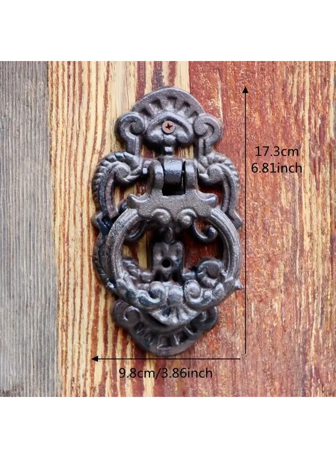 Vintage Black Cast Iron Door Knocker Hinge Pull Handle 6 81 Inch Rustic Hardware - Image 1