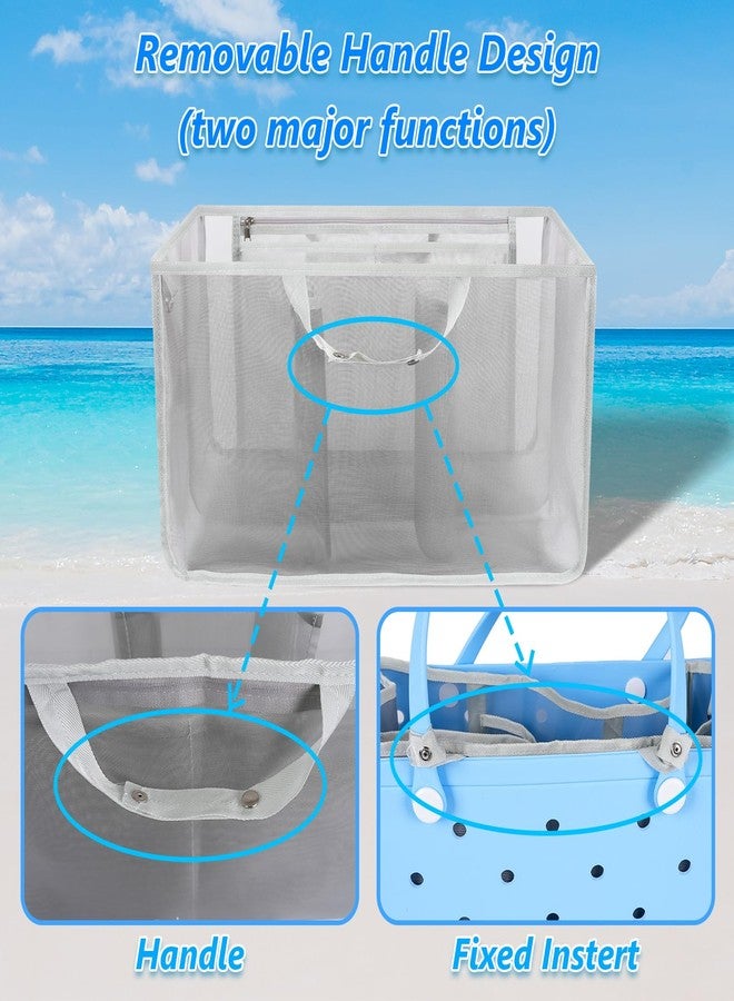 GOGENGEN Beach Bag Organizer for Bogg Bag, Tote Bag Organizer Insert, Lightweight Mesh Divider with Zipper Pocket & 7 Compartments, Accessories Insert for XL Bogg Tote - Image 4