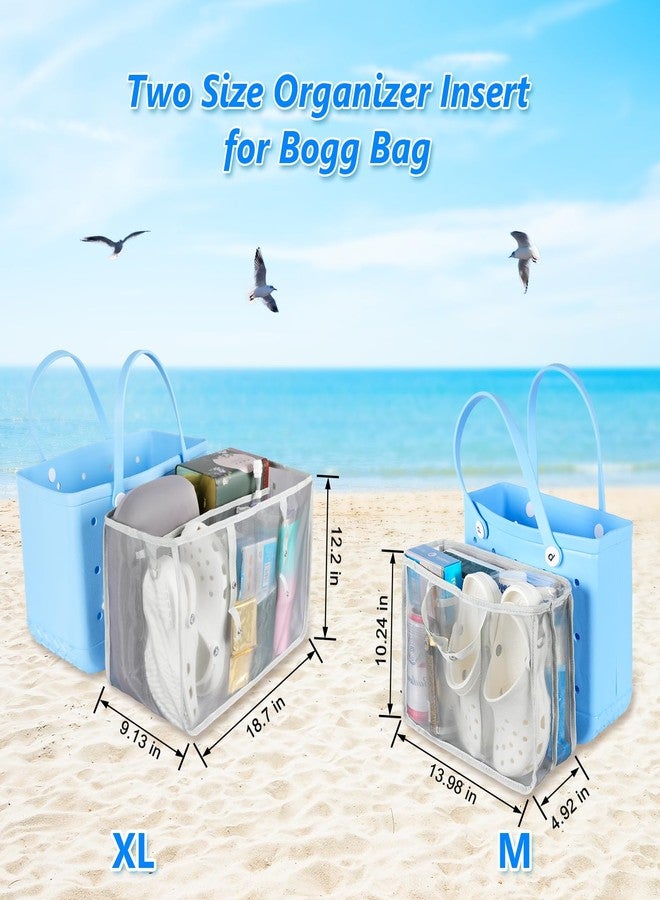 GOGENGEN Beach Bag Organizer for Bogg Bag, Tote Bag Organizer Insert, Lightweight Mesh Divider with Zipper Pocket & 7 Compartments, Accessories Insert for XL Bogg Tote - Image 2
