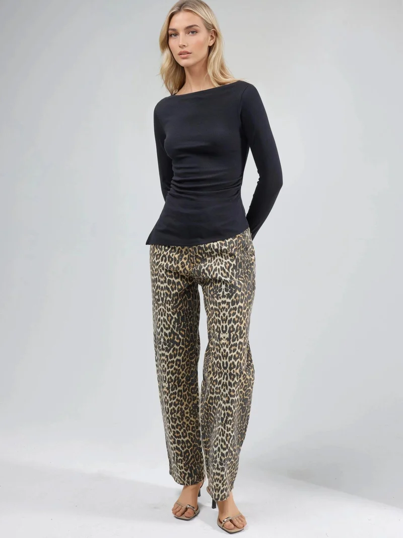 Busem BUSEM Boat Neck Cotton Blouse