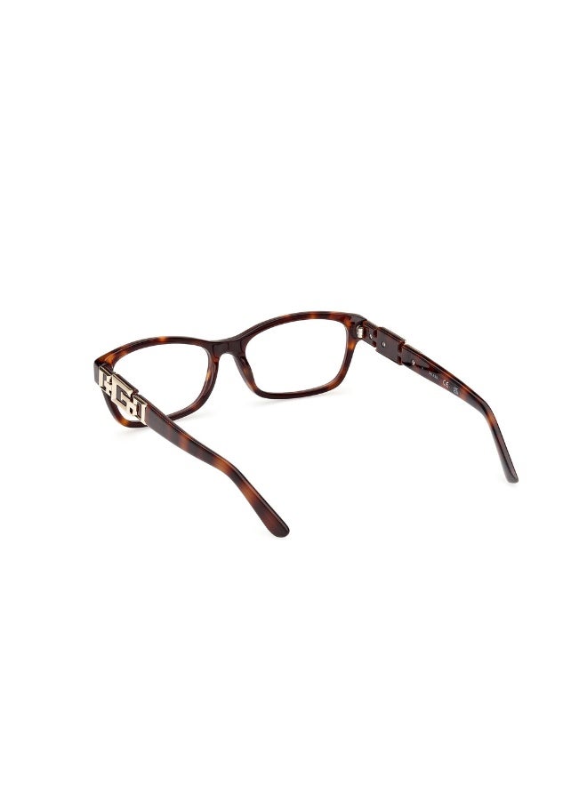 GUESS Gu2986 Rectangular Acetate Frames For Women Size 51, Dark Havana - Image 3