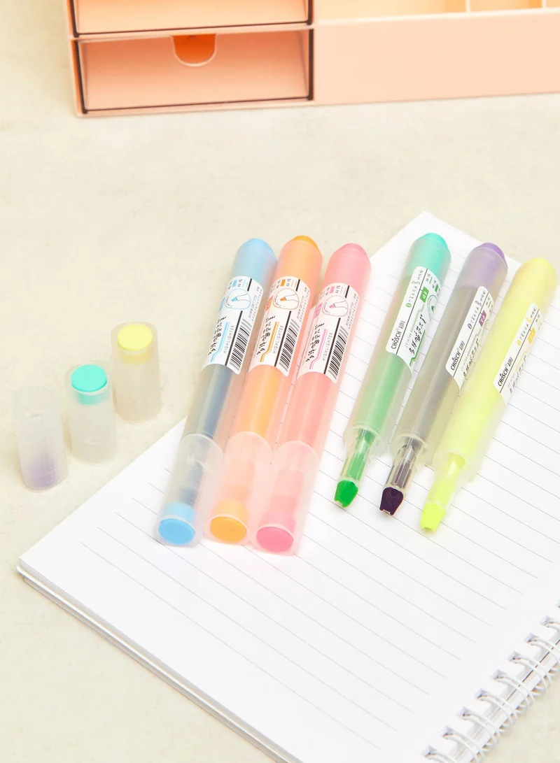 Pink Cactus Set Of 6 Highlighters
