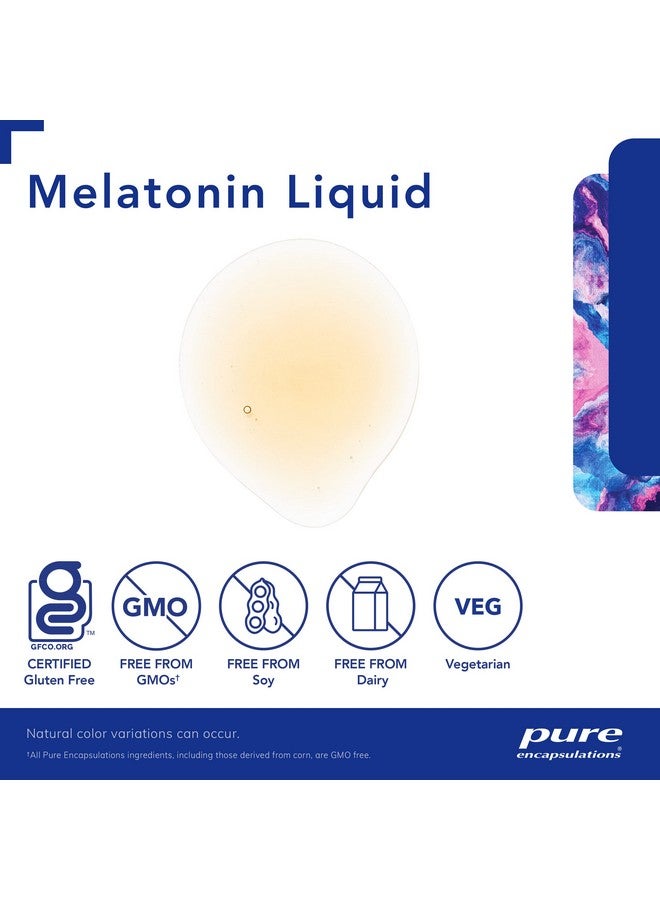 سائل الميلاتونين من Pure Encapsulations | مكمل غذائي مضاد للحساسية يدعم دورة النوم الطبيعية للجسم | 1 أونصة سائلة. - Image 3