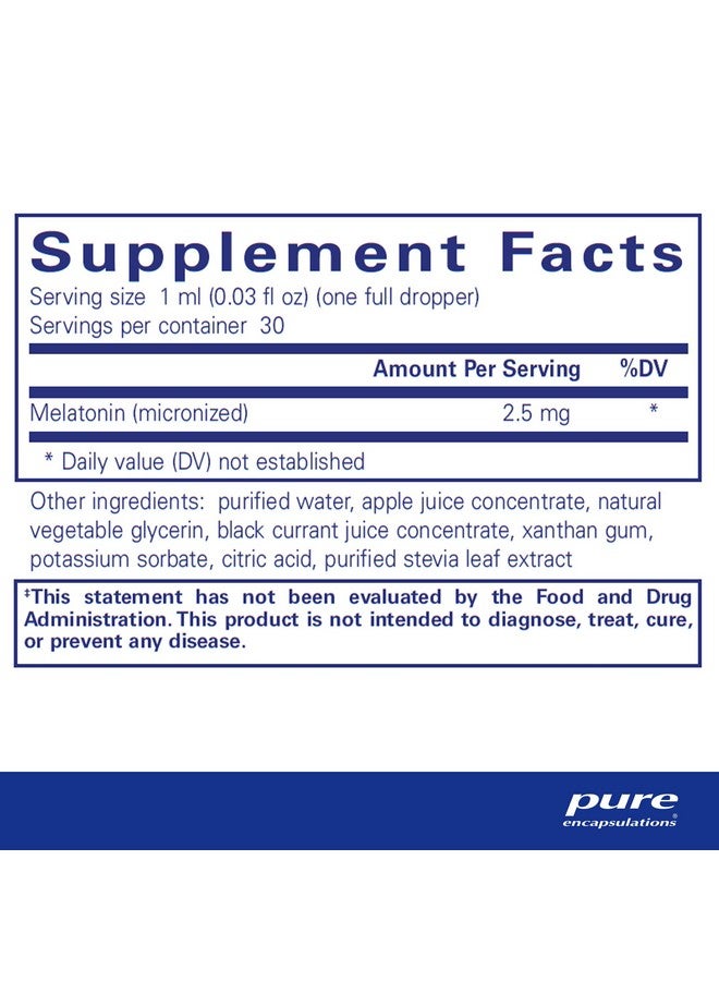 سائل الميلاتونين من Pure Encapsulations | مكمل غذائي مضاد للحساسية يدعم دورة النوم الطبيعية للجسم | 1 أونصة سائلة. - Image 2