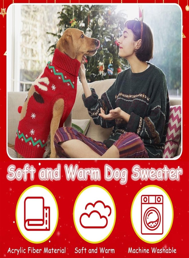 YUEPET Christmas Dog Sweaters Pullover, Reindeer Snowflake Christmas Outfits with Leash Hole, Classic Turtleneck Dog Clothes for Puppies Medium Dogs(2XL) - Image 5