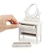 Cutemini Miniature Dollhouse Vanity Table 1 12 Furniture Makeup Dressing Table with Mirror and 4 Drawers Mini House Accessories Bedroom Living Room Scene Decoration White - Image 2