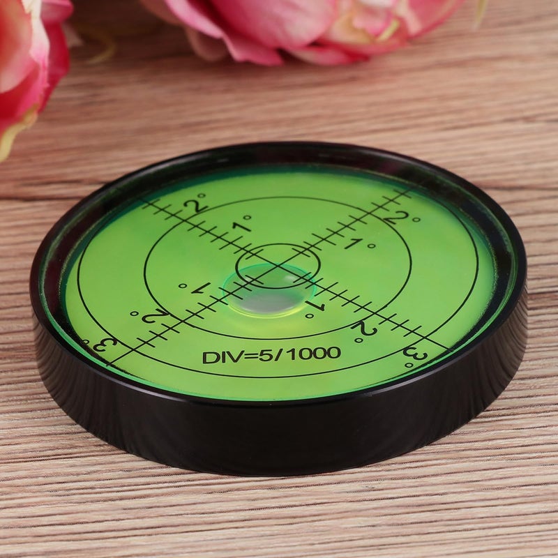 Circular Bubble Spirit Level 60mm Green Liquid Black Metal Cover for Outdoor Surveying - Image 5