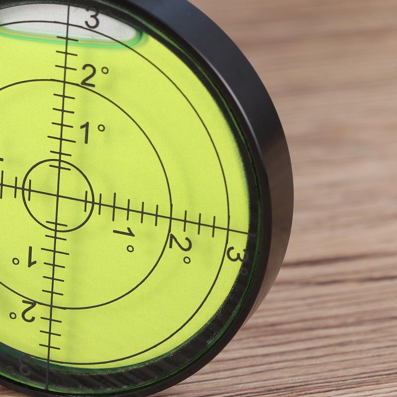 Circular Bubble Spirit Level 60mm Green Liquid Black Metal Cover for Outdoor Surveying - Image 4
