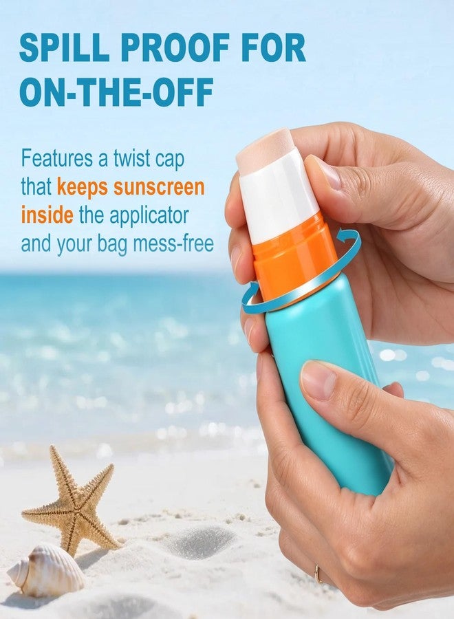 iselyn Sunscreen Applicator, Blue 1Pcs Refillable and Spill-Proof Kids Sunscreen Lotion Applicator with Soft Foam Sponge for Kids, Adults & Families, Summer and Vacation Essentials (1pcs) - Image 4
