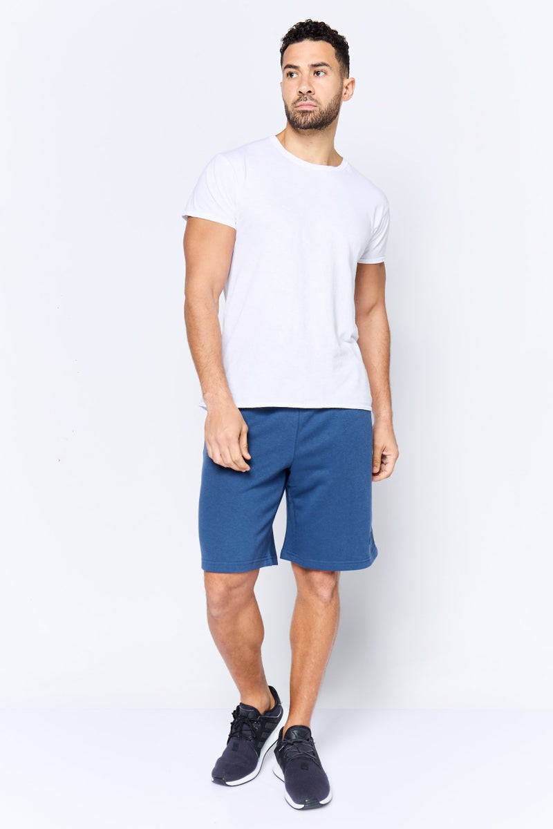 Core Elements Men Brand Logo Basic Shorts, Slate Blue - Image 2